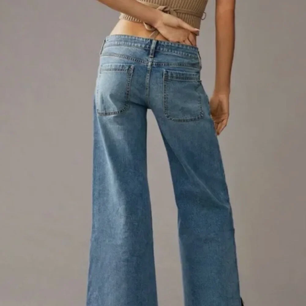 Pilcro Skater Low-Rise Wide-Leg Jeans | Palazzo Denim | Size 27 - Picture 5 of 10